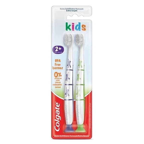 Colgate فرشاة أسنان كولجيت فائقة النعومة للأطفال بعمر سنتين 1+1