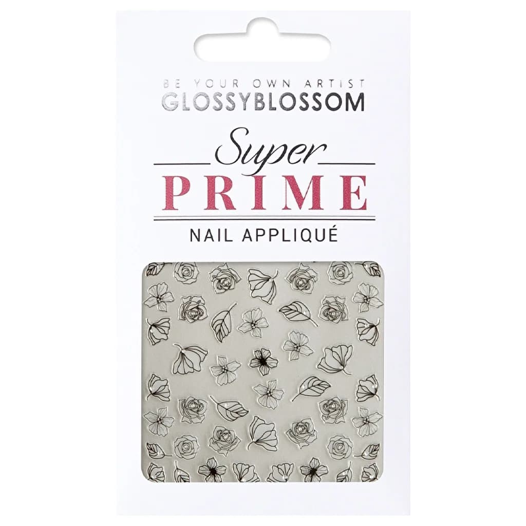 Glossy Blossom Floral Garden Midnight Nail Sticker 45257
