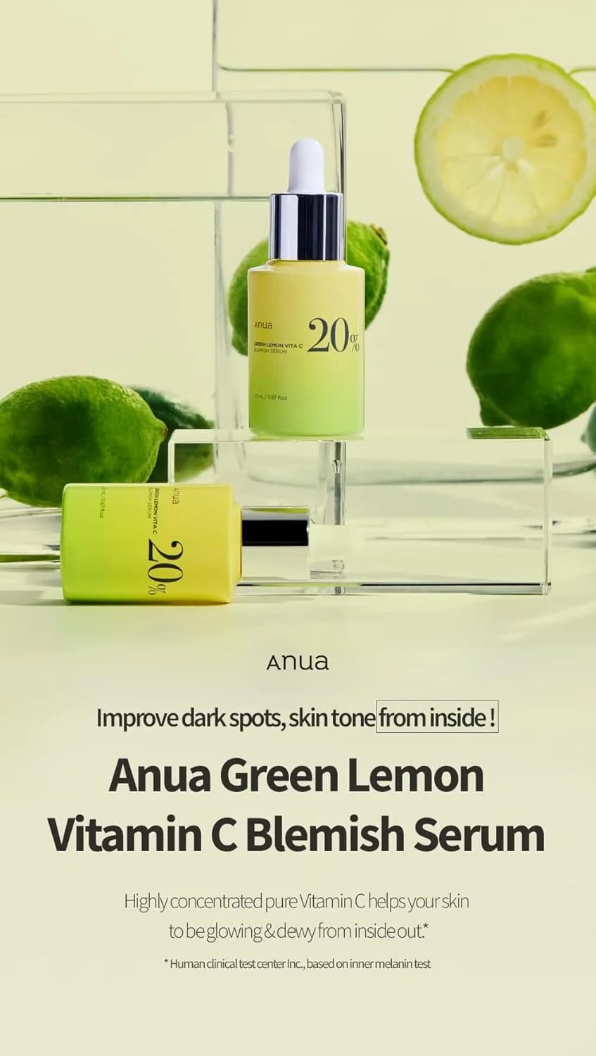Anua سيروم عيوب البشرة فيتا سي من جرين ليمون، للجنسين، 20 مل