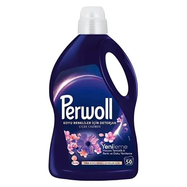 Perwoll منظف سائل بيروول برائحة الزهور والألوان الداكنة، 50 غسلة، 2750 مل