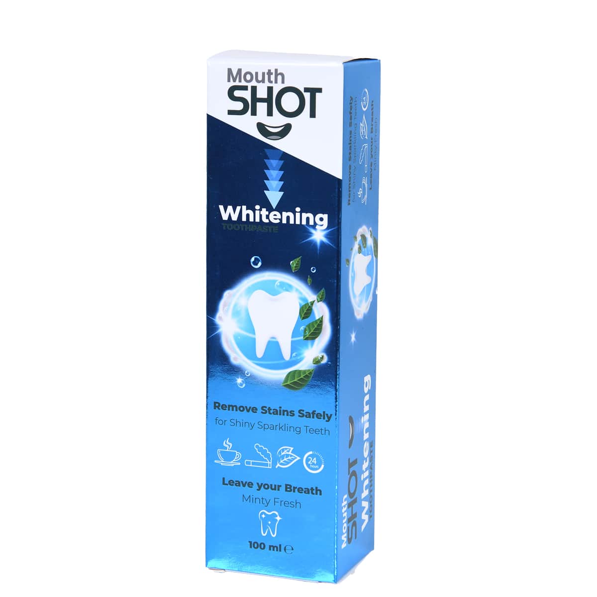 Mouth SHOT معجون تبيض الاسنان بنكهة النعناع المنعش من شوت 100 مل