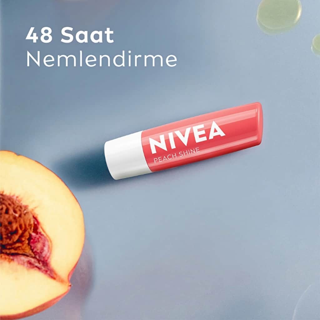 NIVEA كريم العناية بالشفاه برائحة الخوخ من نيفيا 4.8 جرام