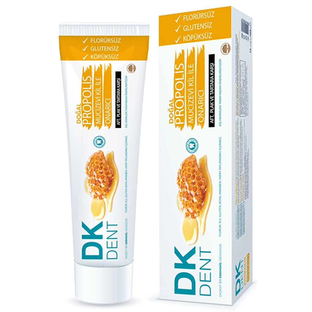 DK Dent معجون أسنان طبيعي من دي كيه دنت، بروبوليس، ٧٥ مل عناية باللثة خالية من الفلورايد