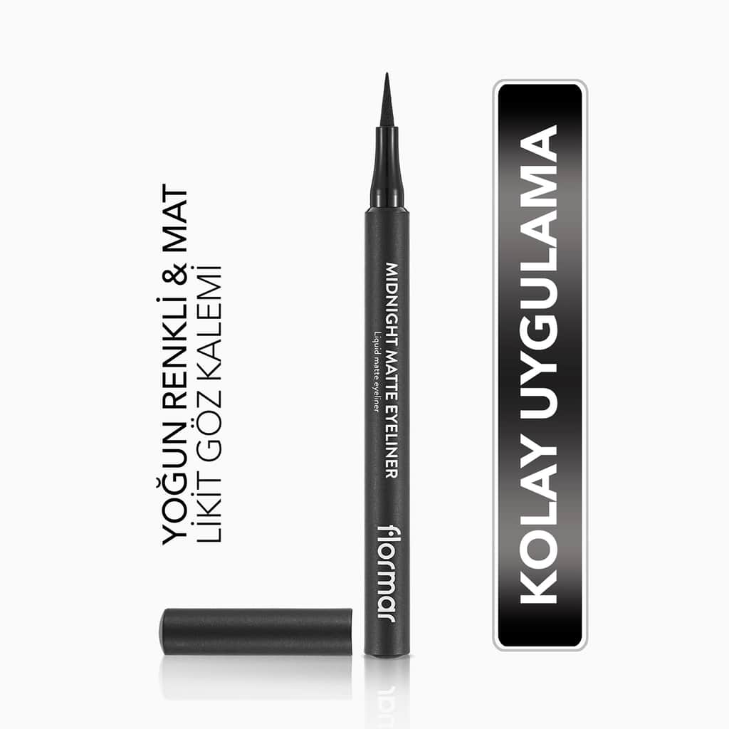 Flormar كحل فلورمار ميدنايت مات أسود 001