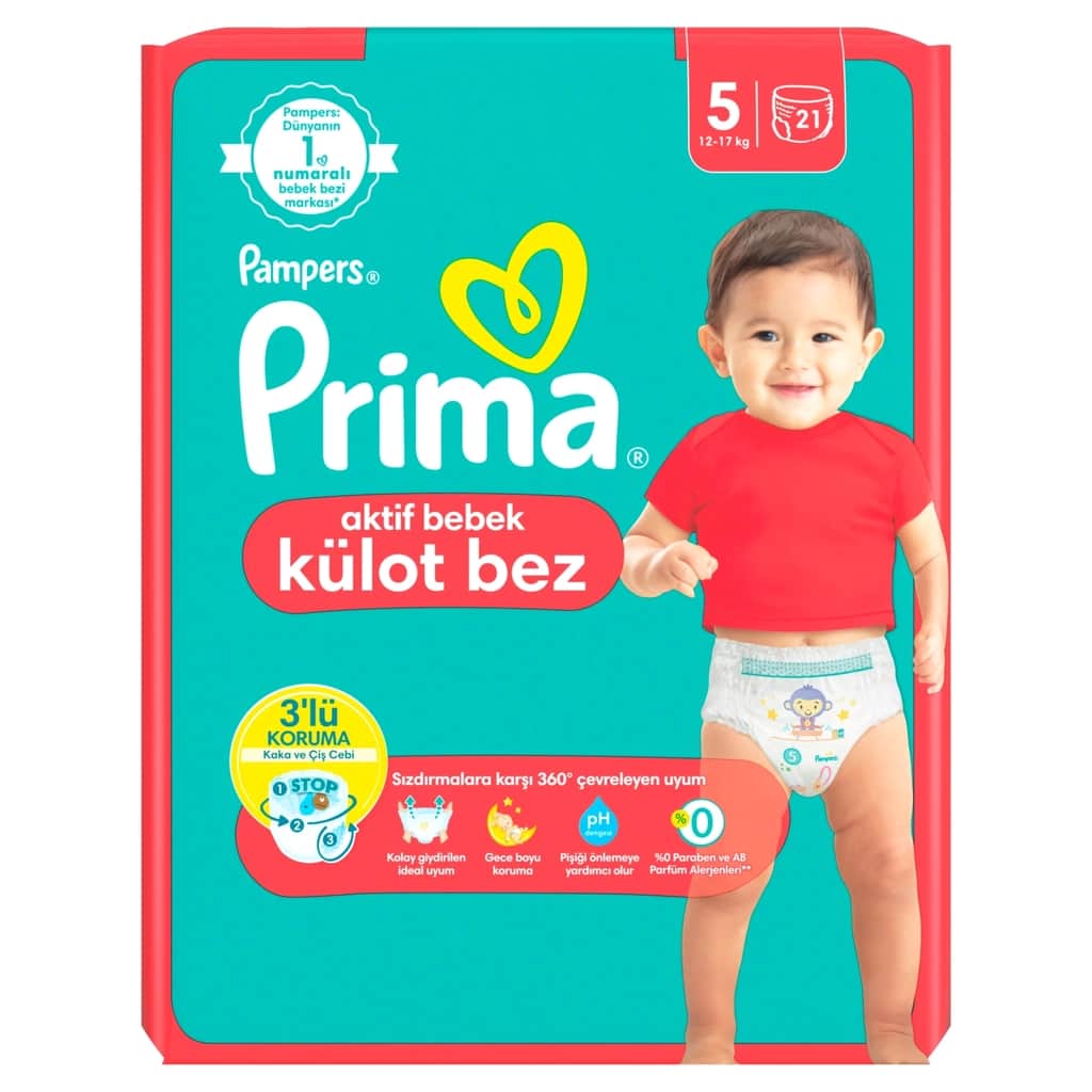 Prima حفاضات بريما بيبي مقاس 5 جونيور 21 قطعة