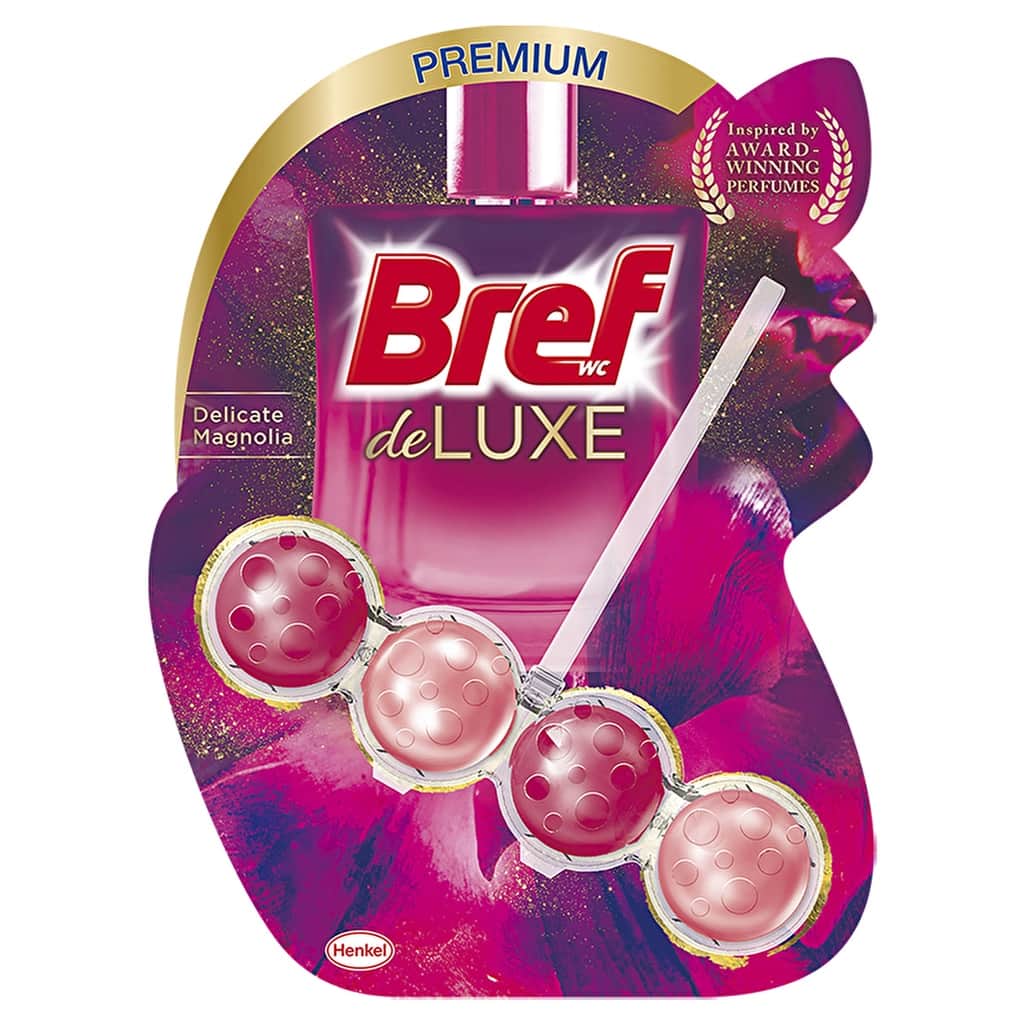Bref بريف باور أكتيف، كتلة مرحاض صلبة برائحة الماغنوليا، 250 دورة تدفق