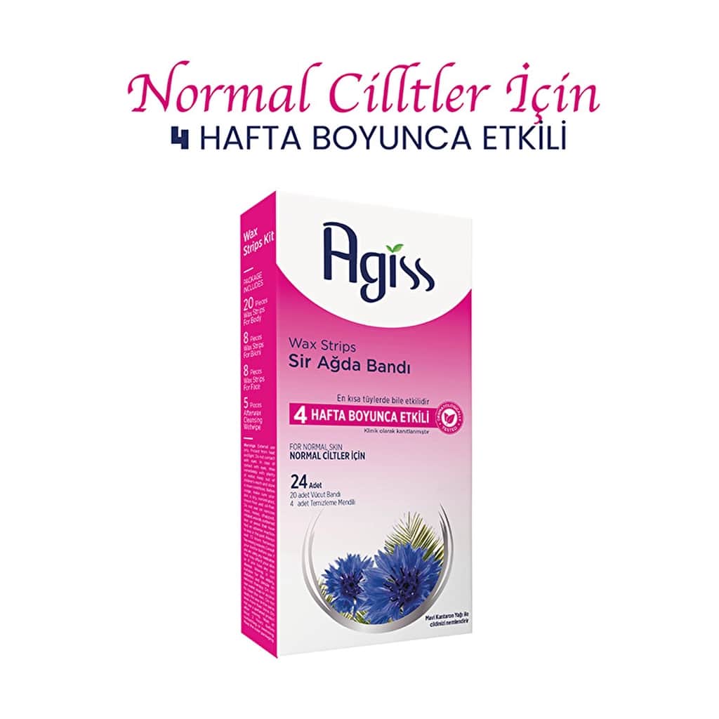 Agiss Wax Strips for Legs & Body - 24 Normal Skin Waxing Tapes