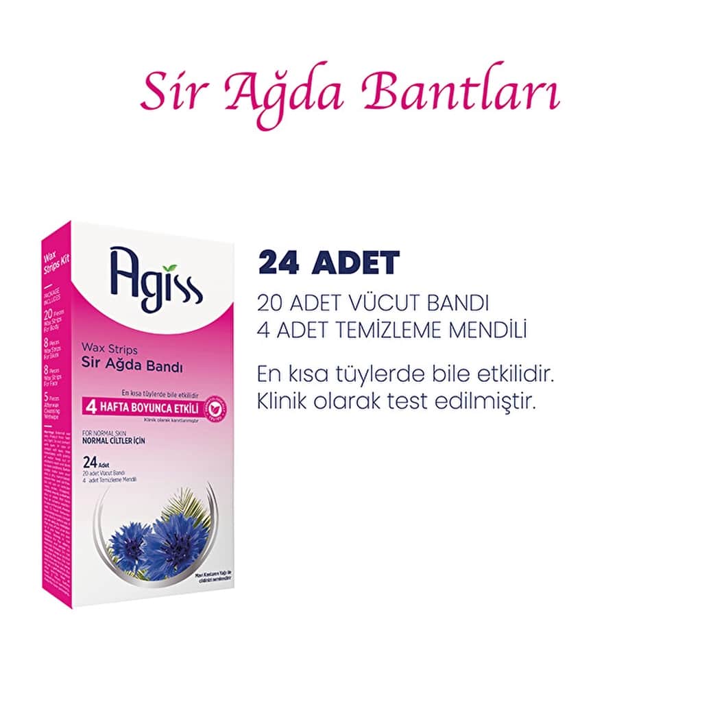 Agiss Wax Strips for Legs & Body - 24 Normal Skin Waxing Tapes