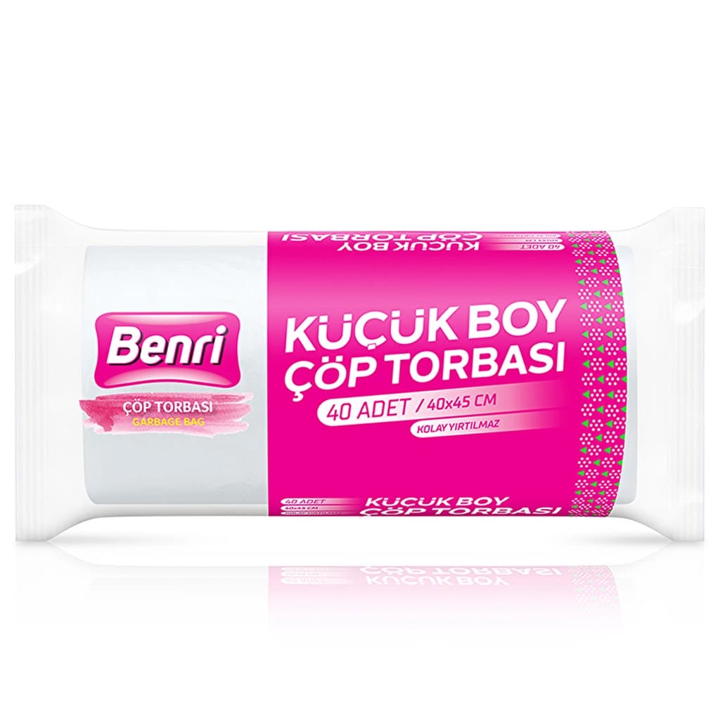 Benri أكياس قمامة صغيرة من بينري، 40 قطعة متينة ومريحة، 40×45 سم