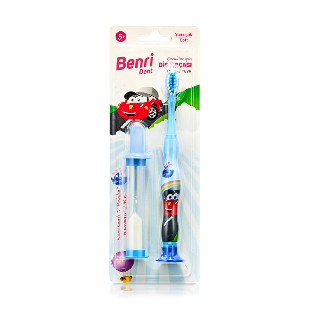 Benri Dent فرشاة أسنان الأطفال بنري دنت بلو أورغلاس (ناعمة)