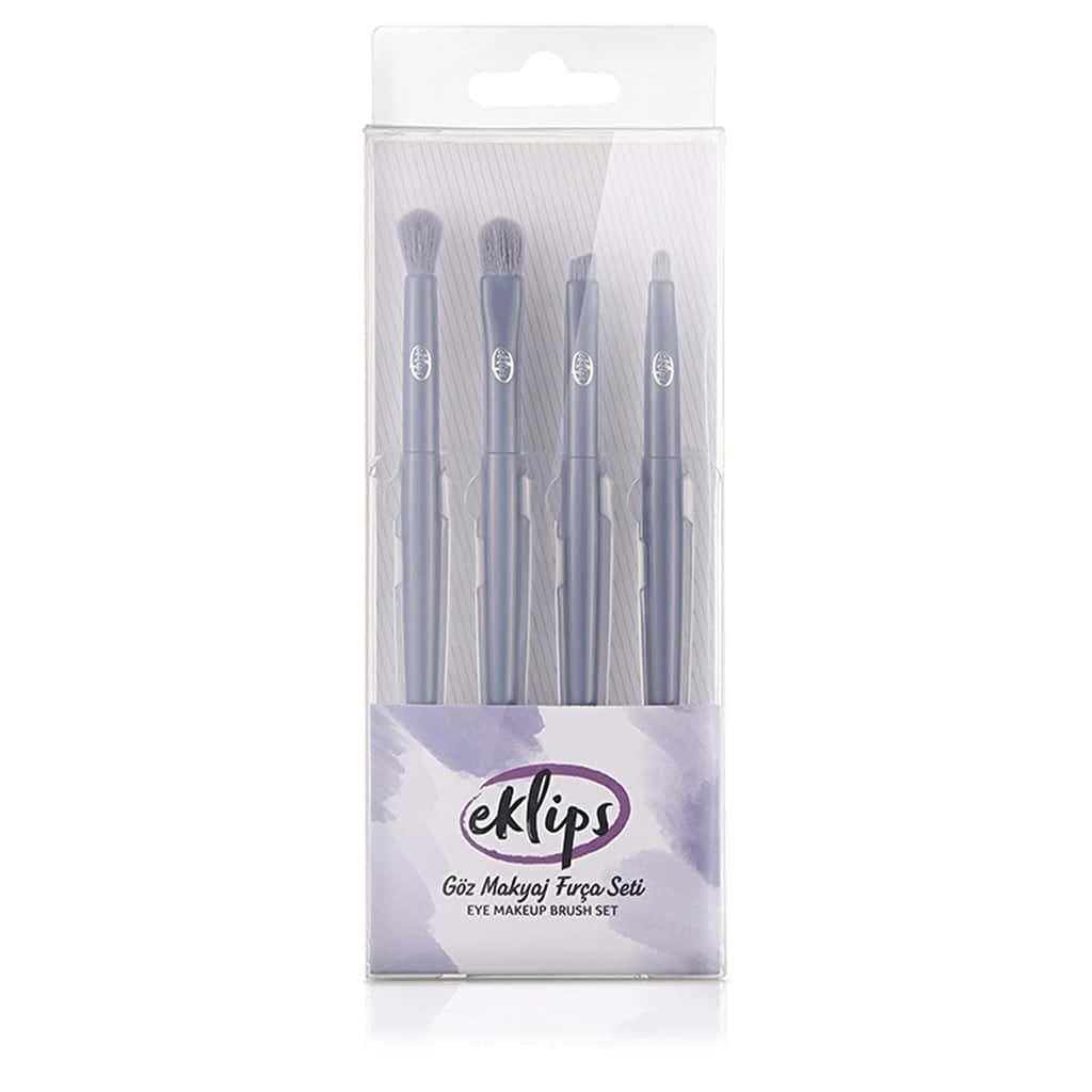 Eklips مجموعة فرش مكياج العيون من إكلبس، مكونة من 4 قطع، لتطبيق مثالي
