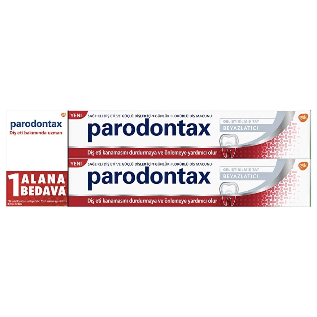 Parodontax معجون أسنان بارودونتاكس لتبييض الأسنان 75 مل حماية اللثة 1+1