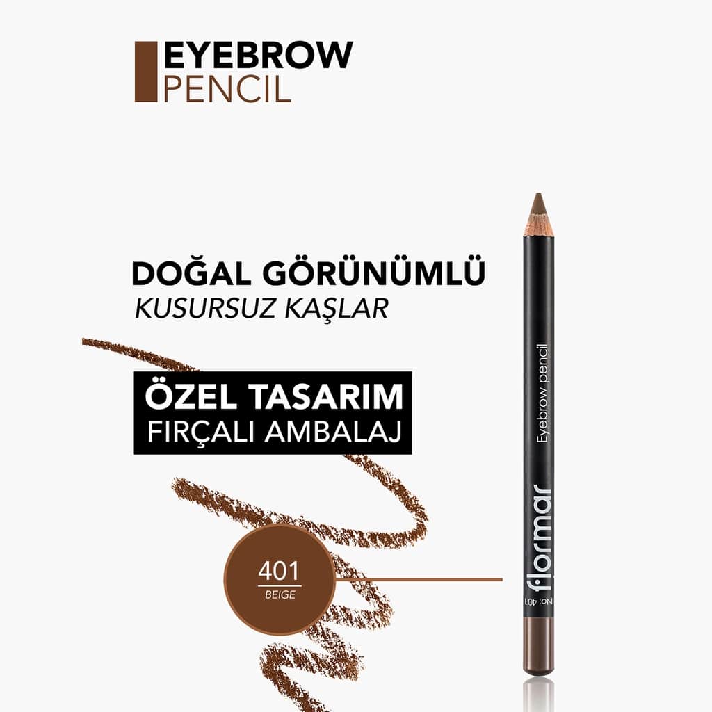 Flormar قلم حواجب فلورمار ناتشورال لوك بغطاء فرشاة ذو طرف ناعم 1.14 غرام بيج