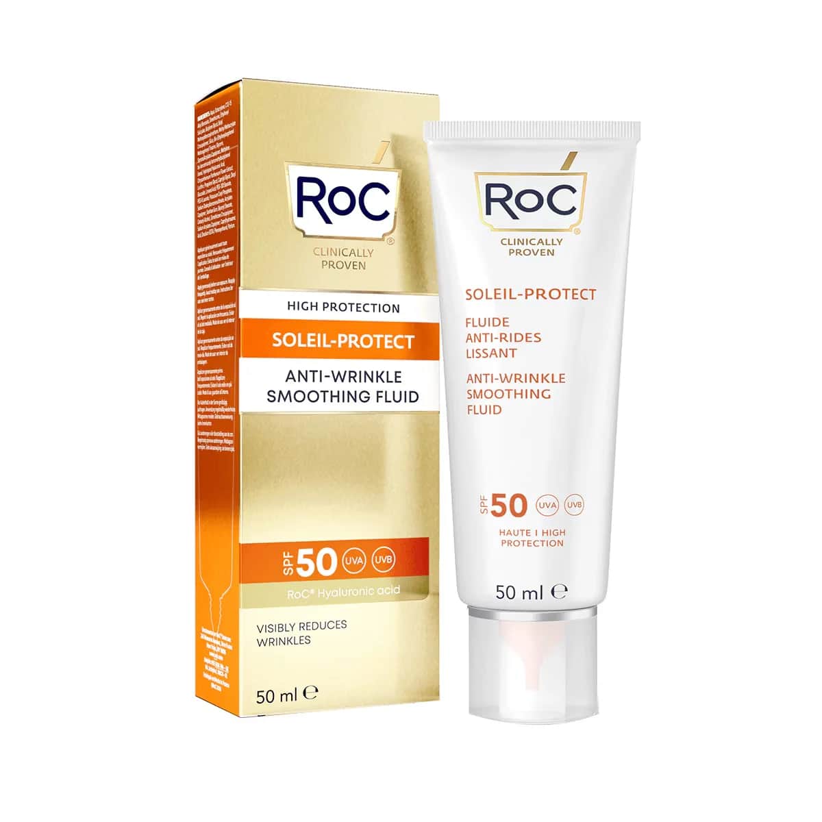ROC روك واقي شمس للوجه مضاد للتجاعيد بعامل حماية 50+ 50 مل