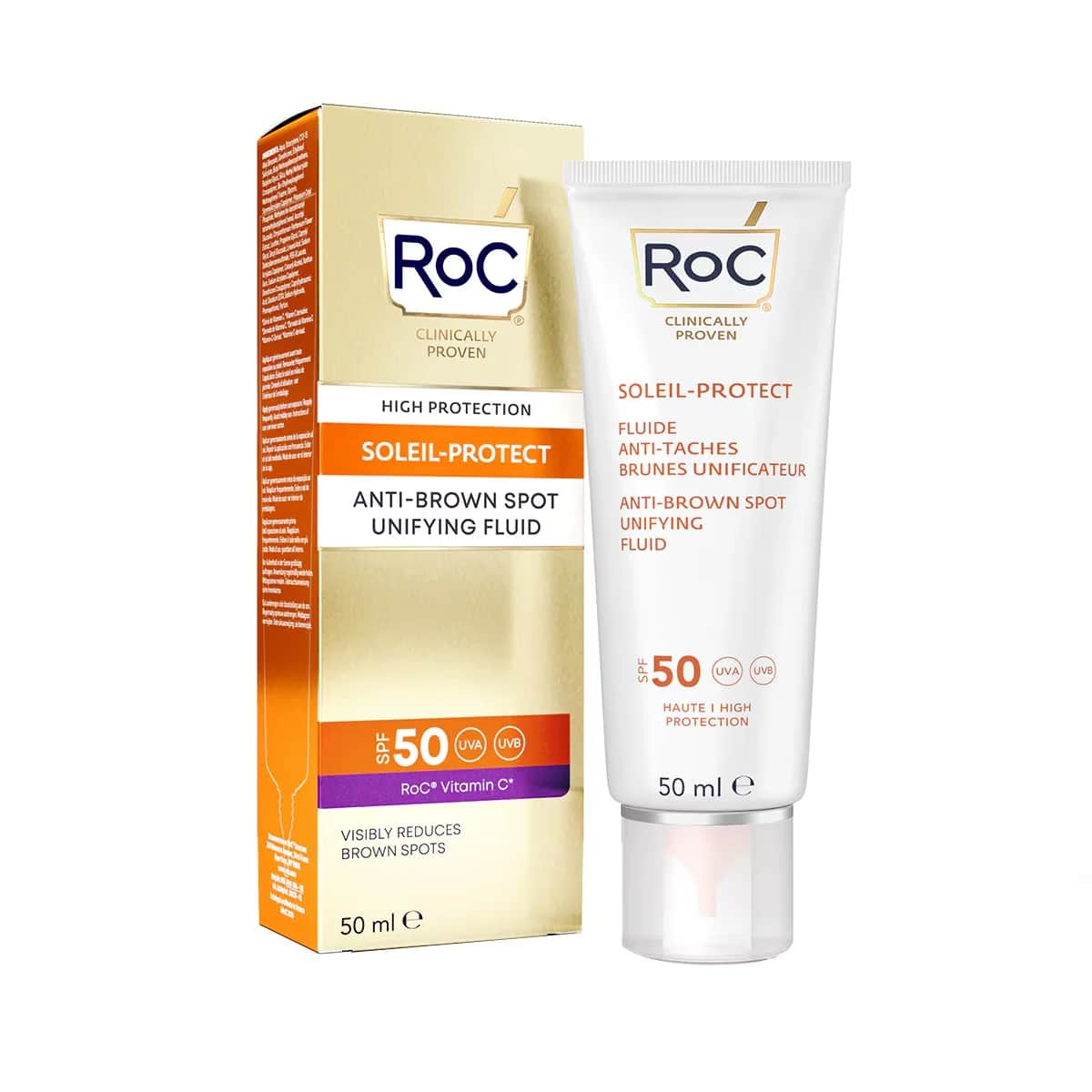 ROC روك واقي شمس للوجه مضاد للبقع بعامل حماية من الشمس 50+ 50 مل