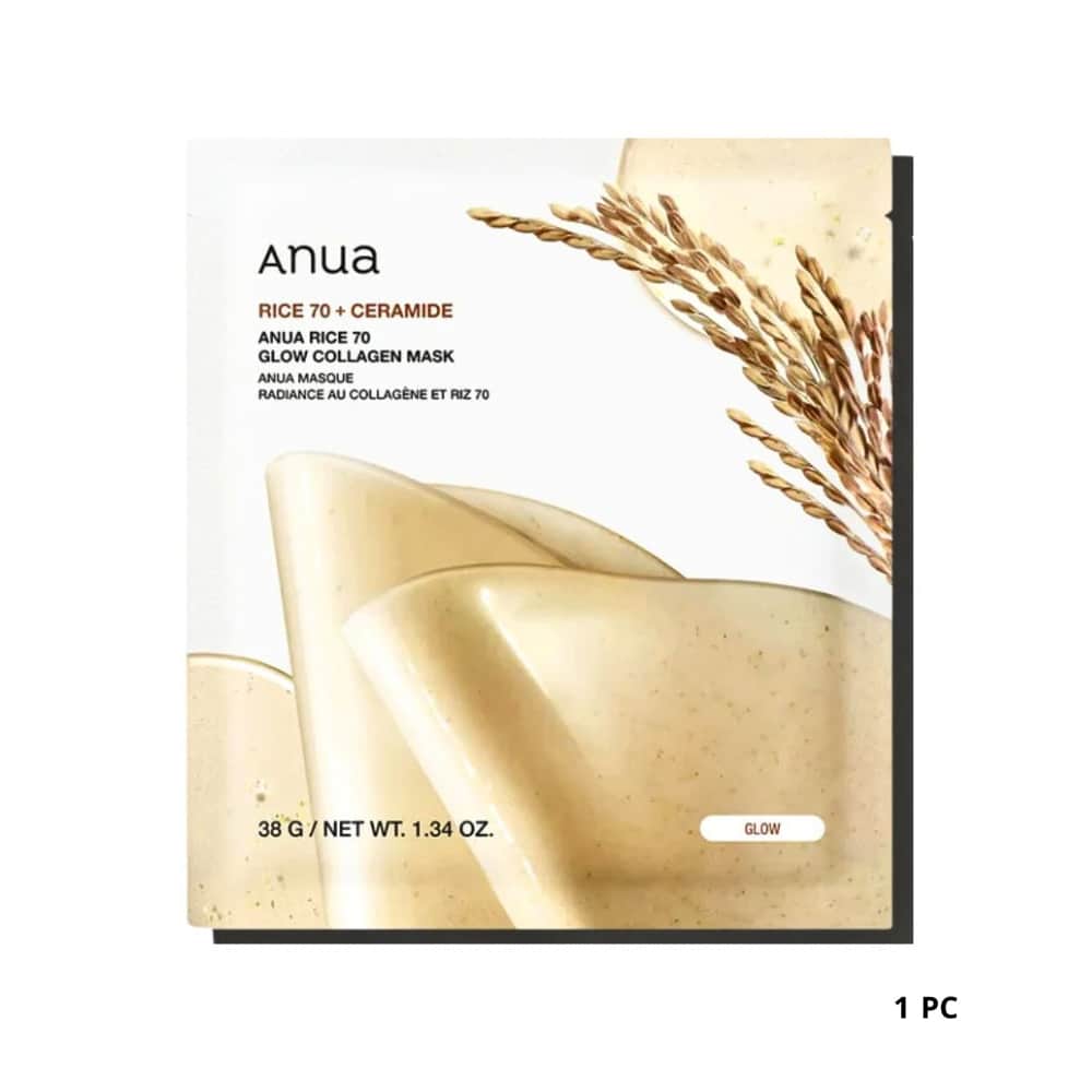 Anua قناع الكولاجين المتوهج من الأرز الطبيعي من أنوا 25 مل