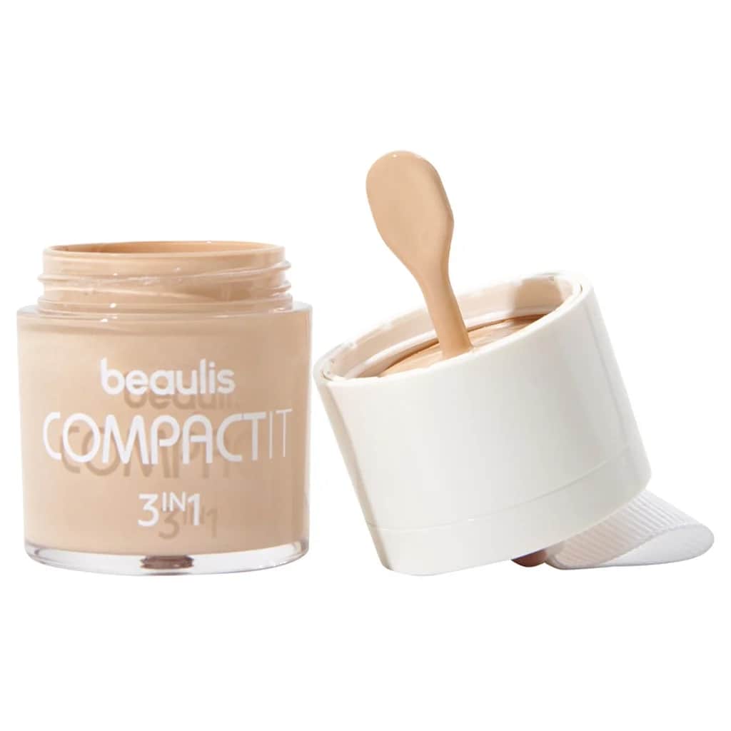 Beaulis كريم أساس وأحمر خدود وخافي عيوب من بيوليس كومباكت إت، رقم 108، إحساس رملي