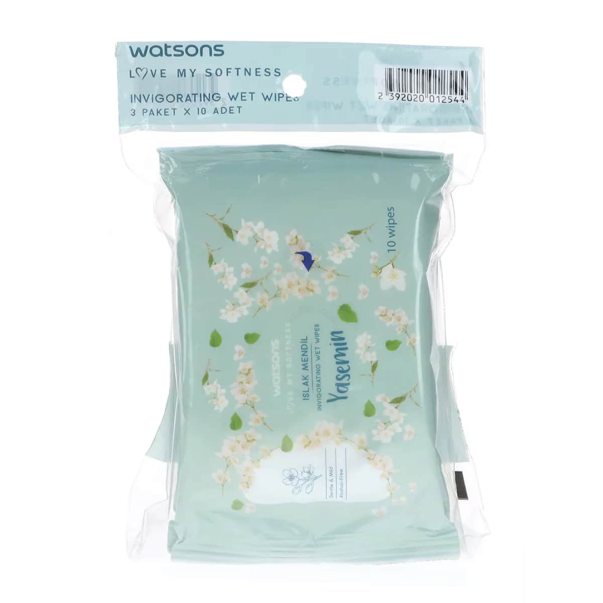 Watsons مناديل مبللة واتسونز برائحة الياسمين، 3 × 10 قطع