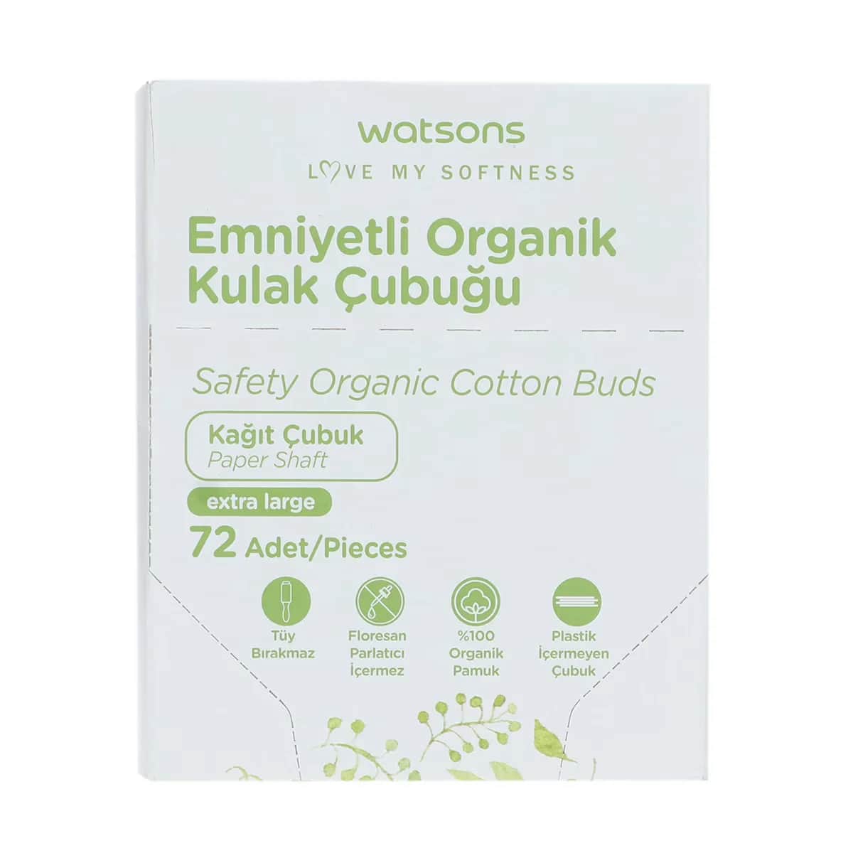 Watsons Extra Large Cotton Swabs Paper Box 72 pcs