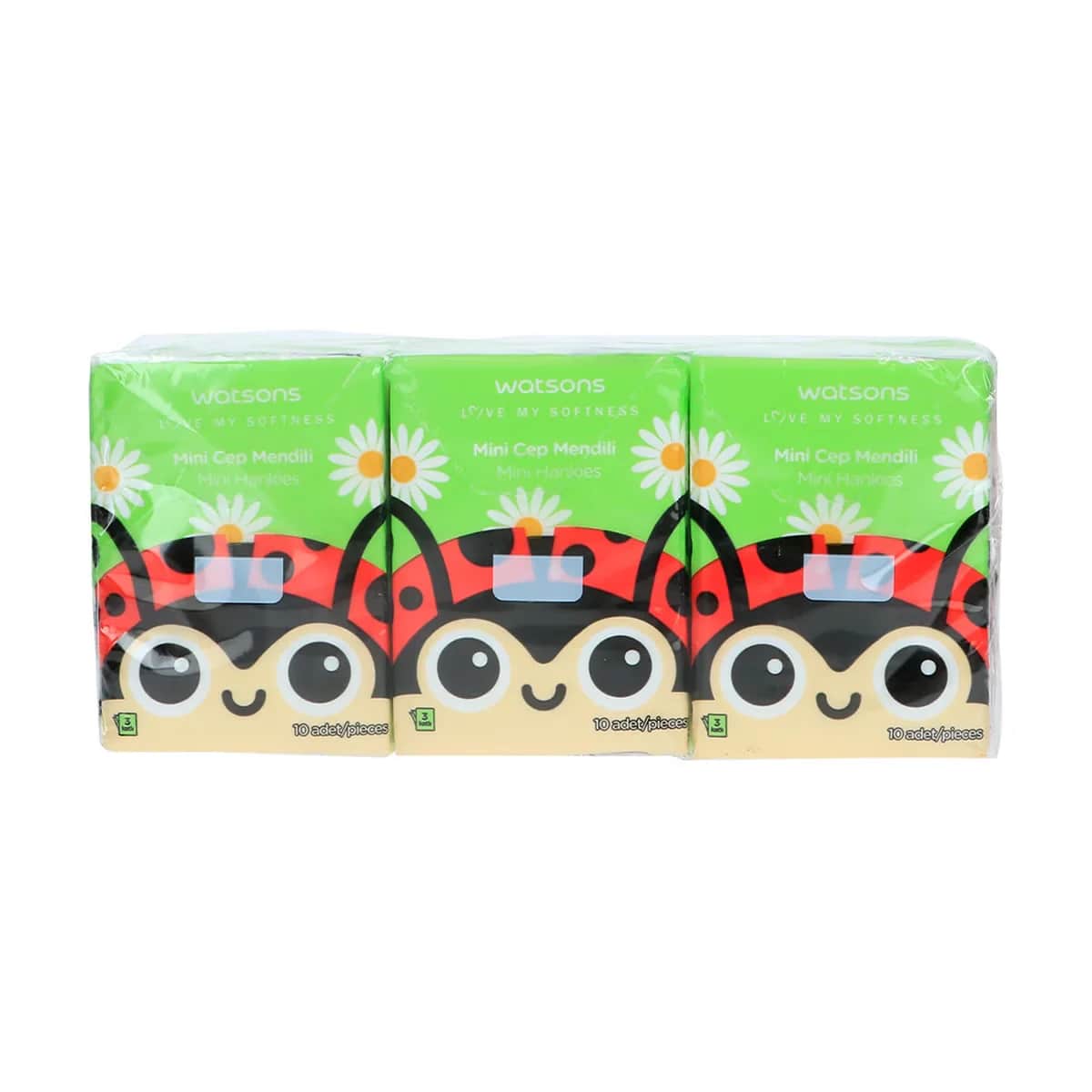 Watsons Ladybug Hankies Mini Wipes Set Of 6
