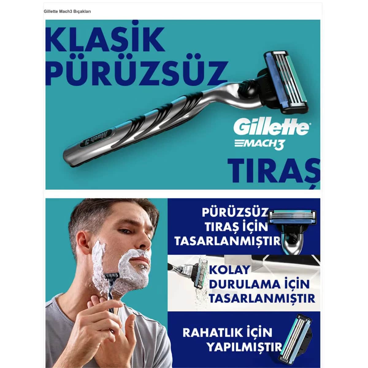 Gillette شفرة حلاقة جيليت ماك 3 احتياطية، 4 قطع