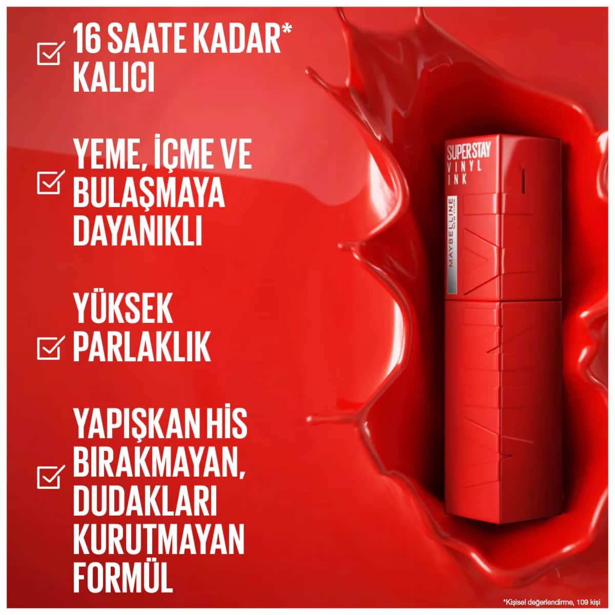 Maybelline أحمر شفاه سائل لامع سوبر ستاي فينيل إنك من مايبيلين نيويورك، يدوم طويلًا، 20 كوي