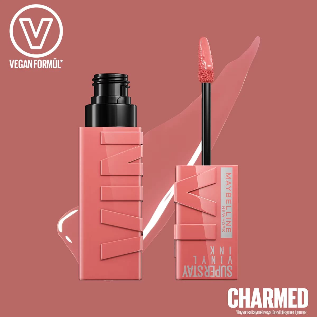Maybelline أحمر شفاه سائل لامع سوبر ستاي فينيل إنك من مايبيلين نيويورك 100 تشارمد
