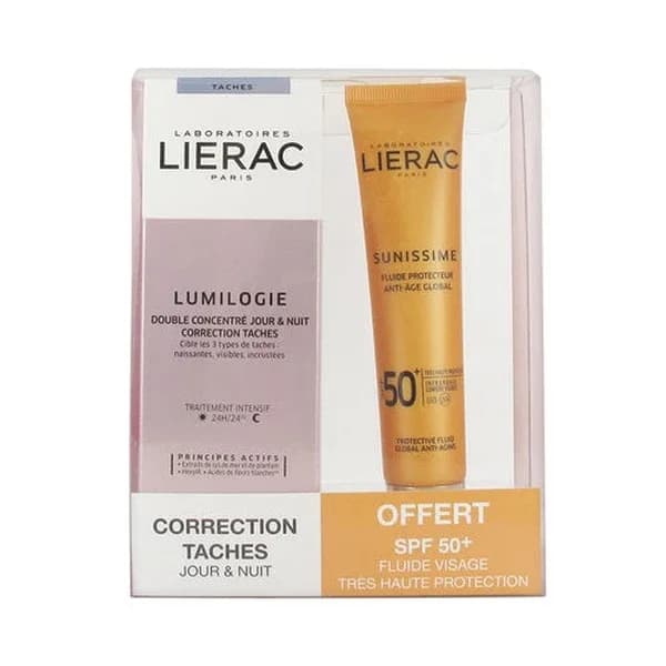 كريم تصحيح البقع النهاري والليلي + صن سيسيم SPF 50 بحجم 40 مل من ليراك Lierac