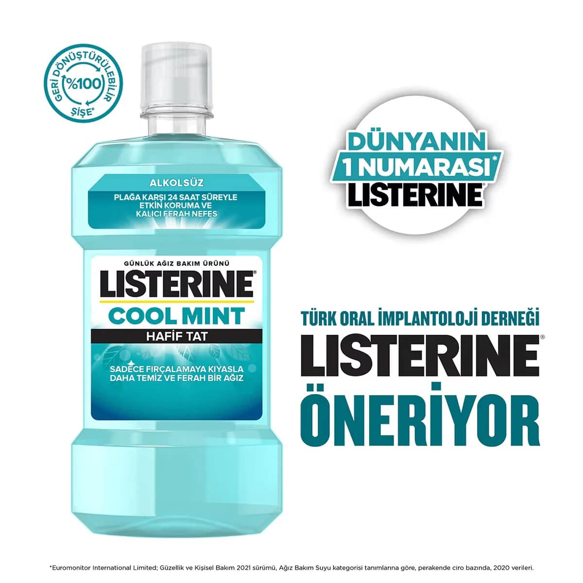 Listerine ليسترين كول مينت لايت للعناية بالفم، 500 مل