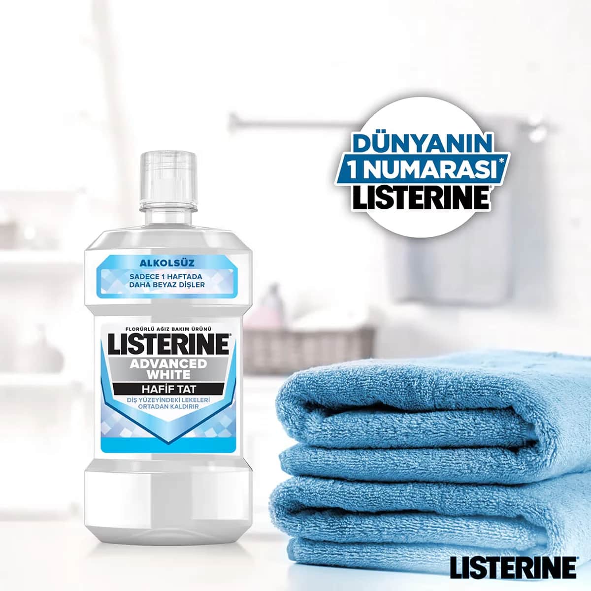 Listerine ليسترين ماء شطف الأسنان وايت لايت أدفانسد، 250 مل