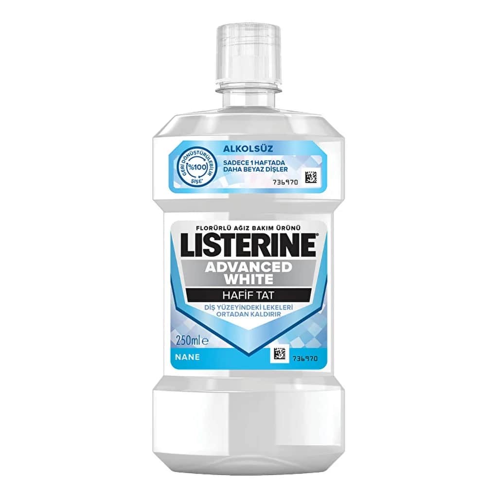 Listerine ليسترين ماء شطف الأسنان وايت لايت أدفانسد، 250 مل