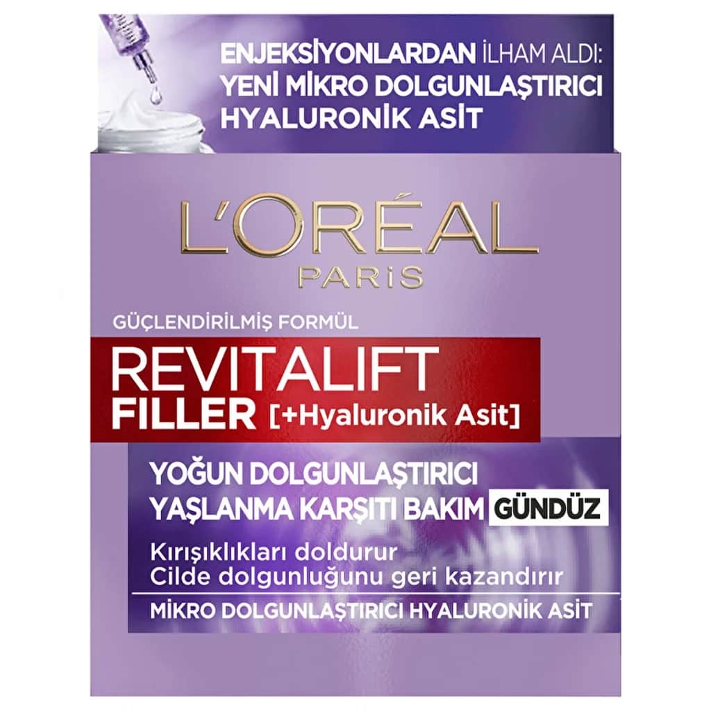 L'Oreal Paris كريم لوريال باريس ريفيتاليفت فيلر المكثف الممتلئ بحمض الهيالورونيك المضاد للشيخوخة 50 مل