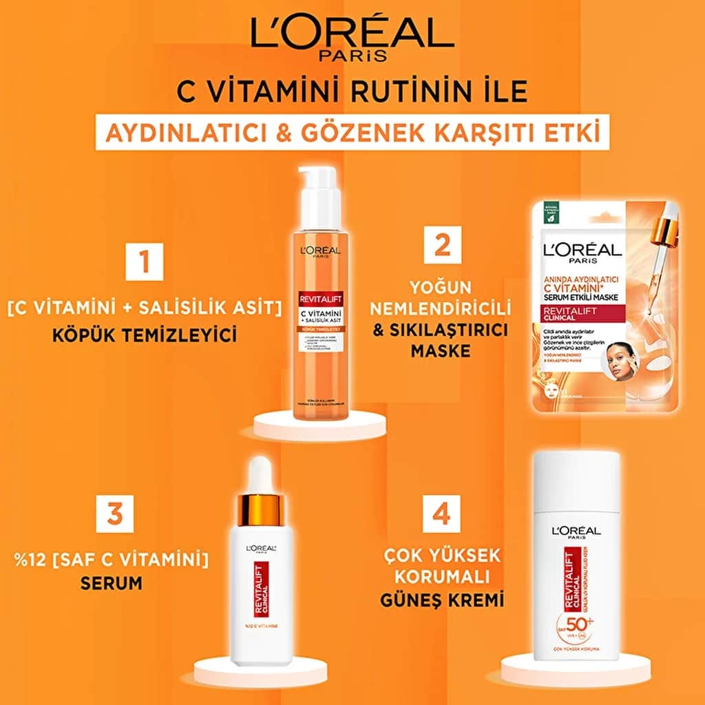 L'Oreal Paris قناع فعال من لوريال باريس ريفيتاليفت كلينيكال سيروم 26 جم