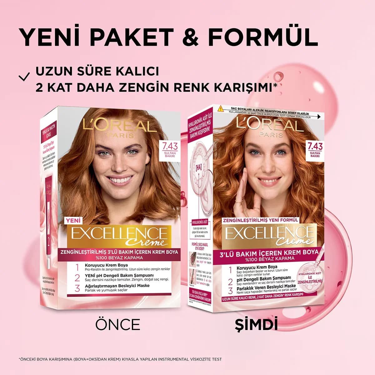 L'Oreal Paris صبغة شعر لوريال باريس إكسلنس سلطان نحاسية 7.43