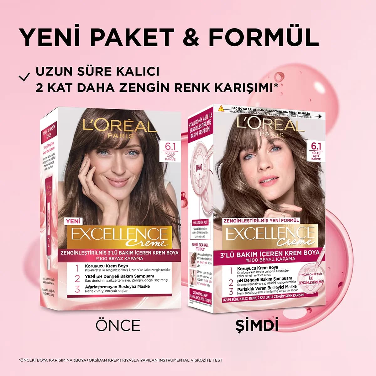 L'Oreal Paris صبغة شعر لوريال باريس إكسلنس كريم 6.1 بني فاتح رمادي