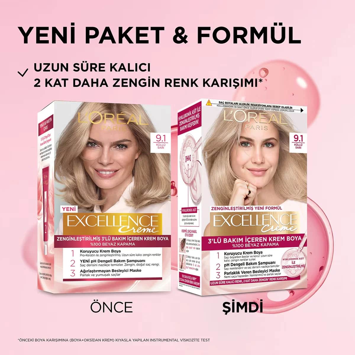 L'Oreal Paris صبغة شعر لوريال باريس إكسلنس كريم 9.1 أشقر رمادي
