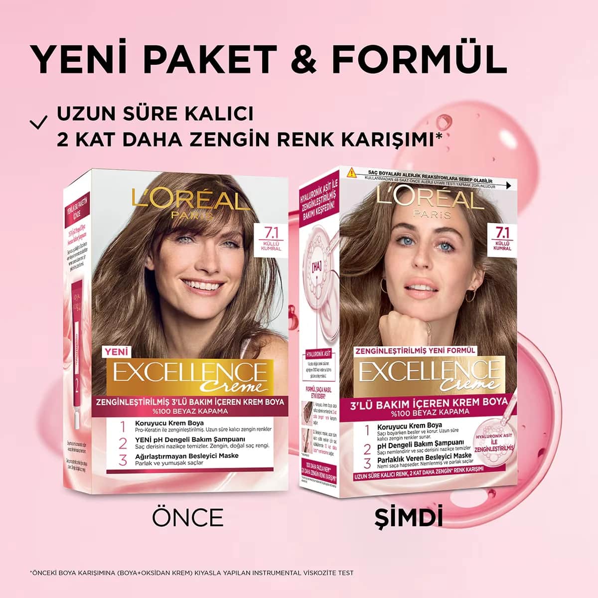 L'Oreal Paris صبغة شعر لوريال باريس إكسلنس كريم 7.1 أشقر رمادي