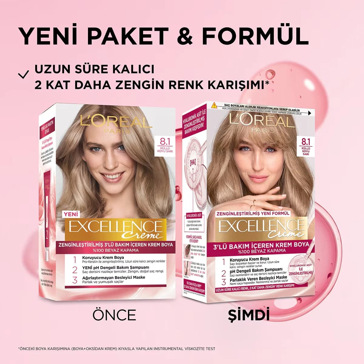 L'Oreal Paris صبغة شعر لوريال باريس إكسلنس كريم 8.1 أشقر غامق رمادي