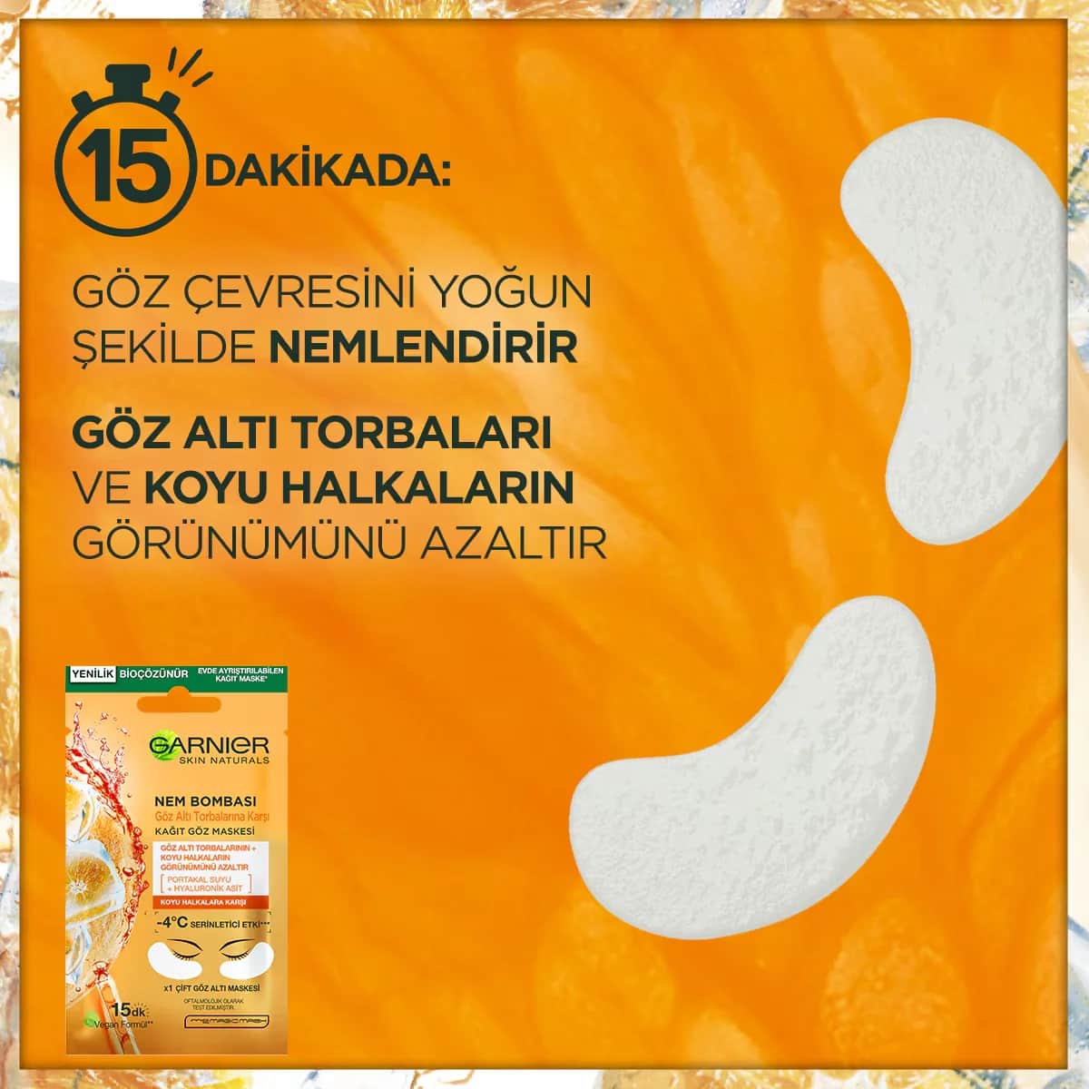 Garnier قناع ورقي للعينين بتأثير منعش ومرطب من غارنييه، 6 غرام