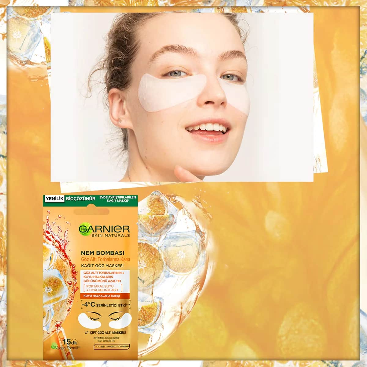 Garnier قناع ورقي للعينين بتأثير منعش ومرطب من غارنييه، 6 غرام
