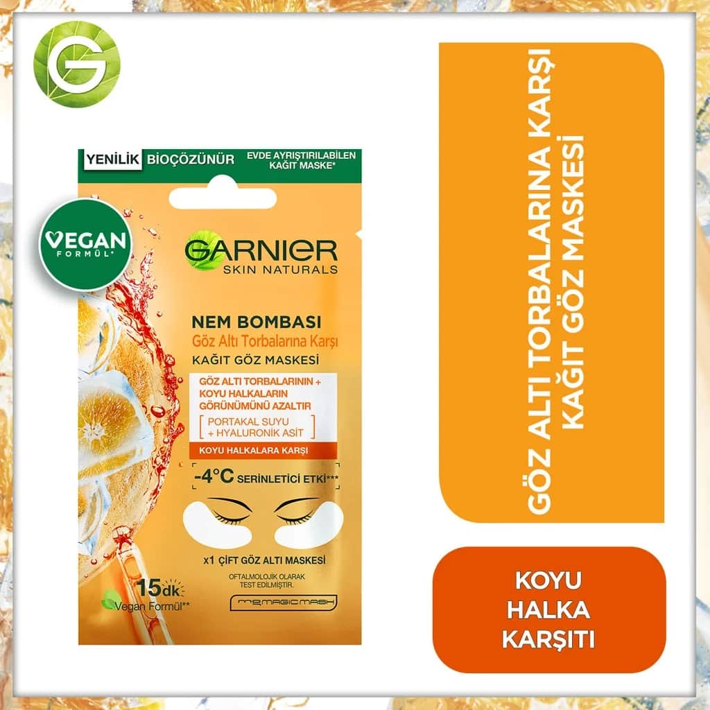 Garnier قناع ورقي للعينين بتأثير منعش ومرطب من غارنييه، 6 غرام