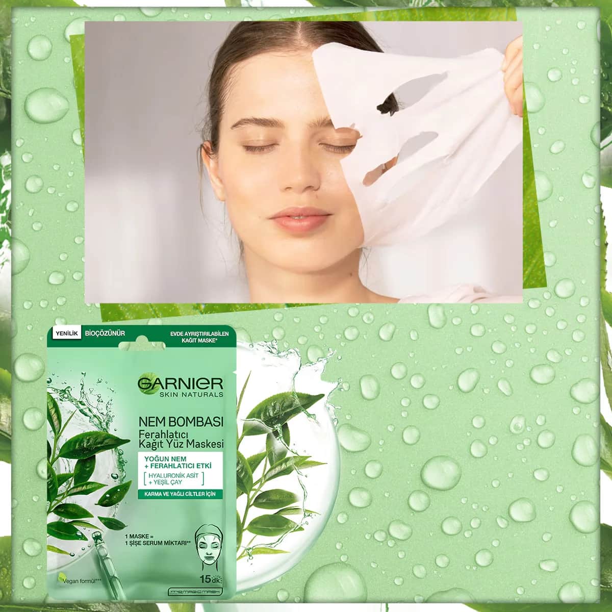 Garnier قناع غارنييه مويستشر بومب الورقي المنعش للوجه 28 جم