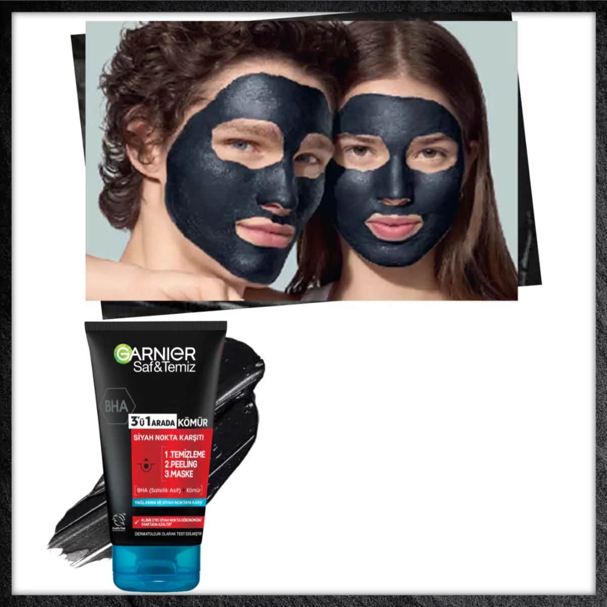 Garnier غارنييه بيور آند كلين مضاد للرؤوس السوداء بالفحم 3 في 1 150 مل
