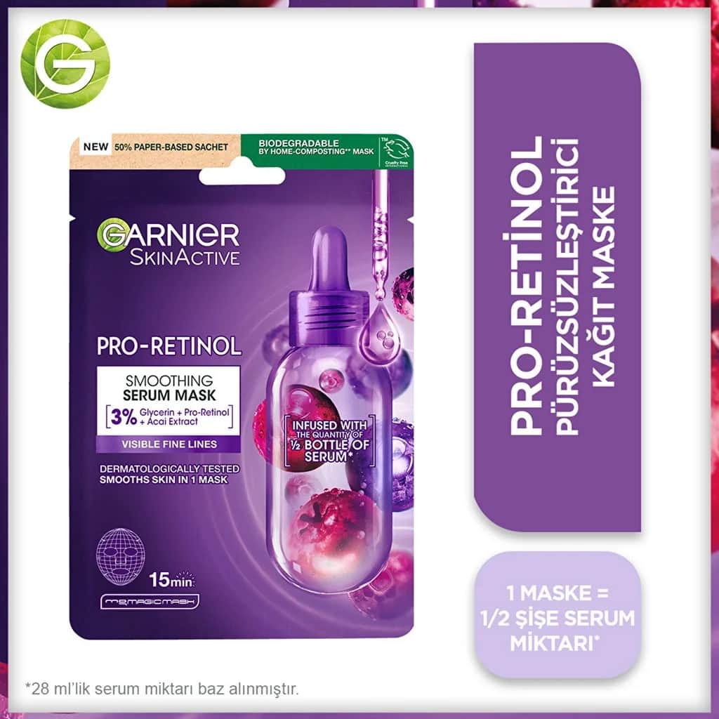 Garnier قناع غارنييه برو ريتينول لتنعيم البشرة