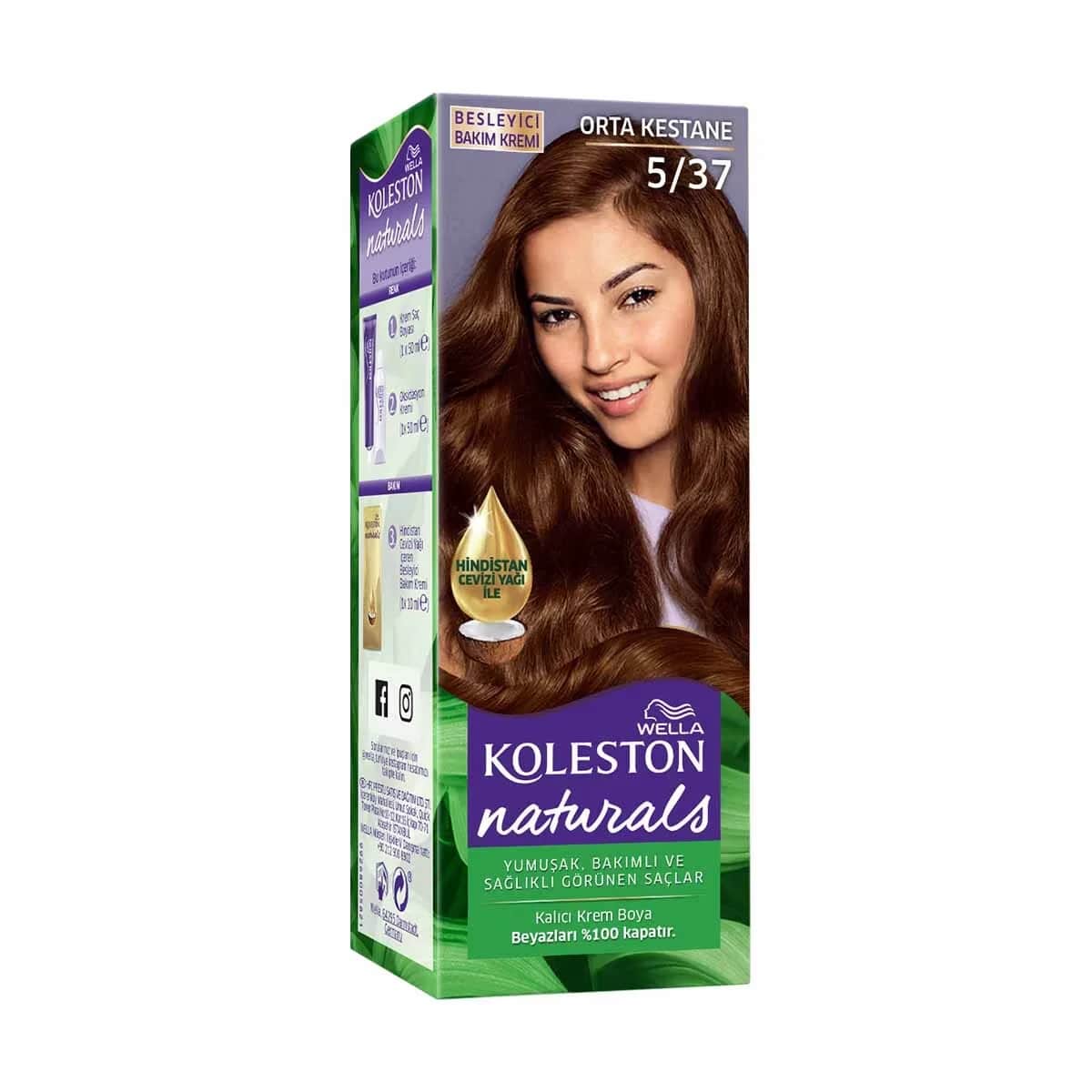 Wella Koleston صبغة شعر ويلا كولستون ناتشورالز 5/37 كستنائي متوسط