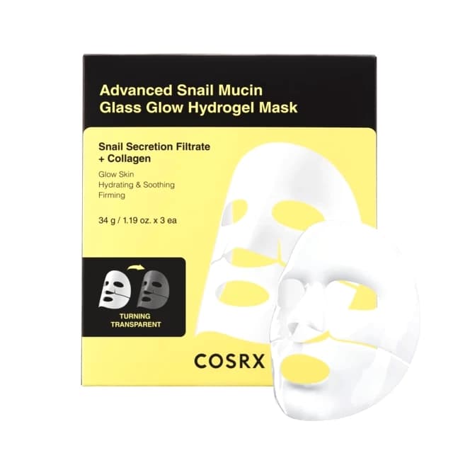 COSRX قناع هيدروجيل زجاجي متوهج بمخاط الحلزون المتقدم قناع واحد من كوسركس
