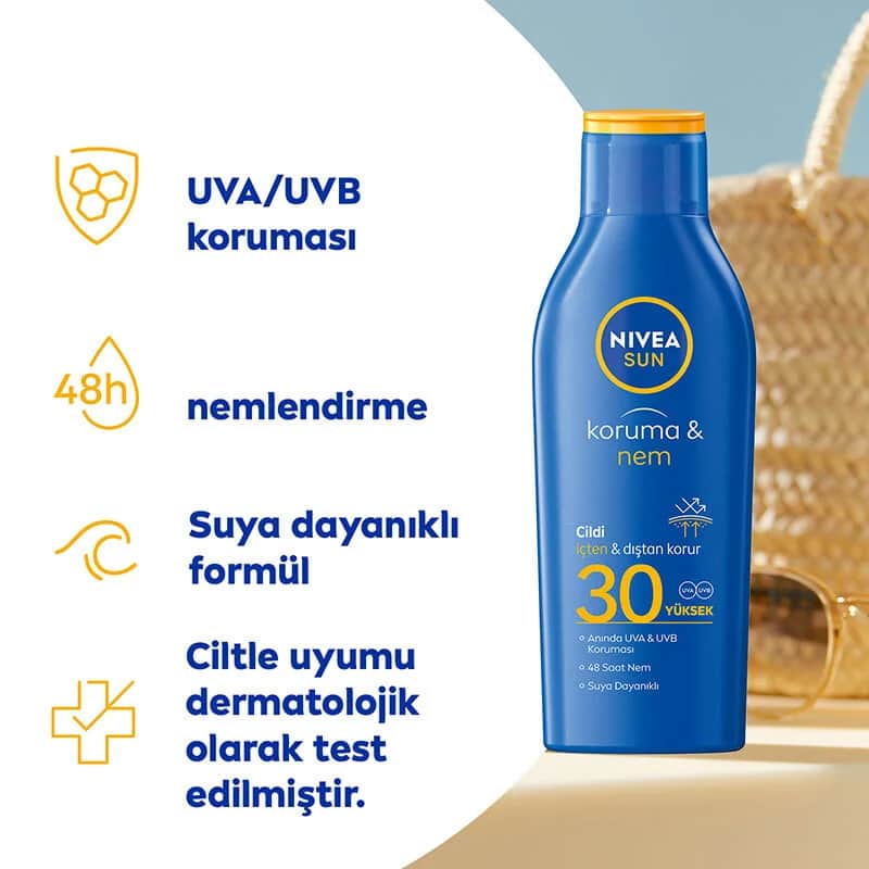 NIVEA لوشن نيفيا للحماية من الشمس والترطيب بعامل حماية 30، 200 مل