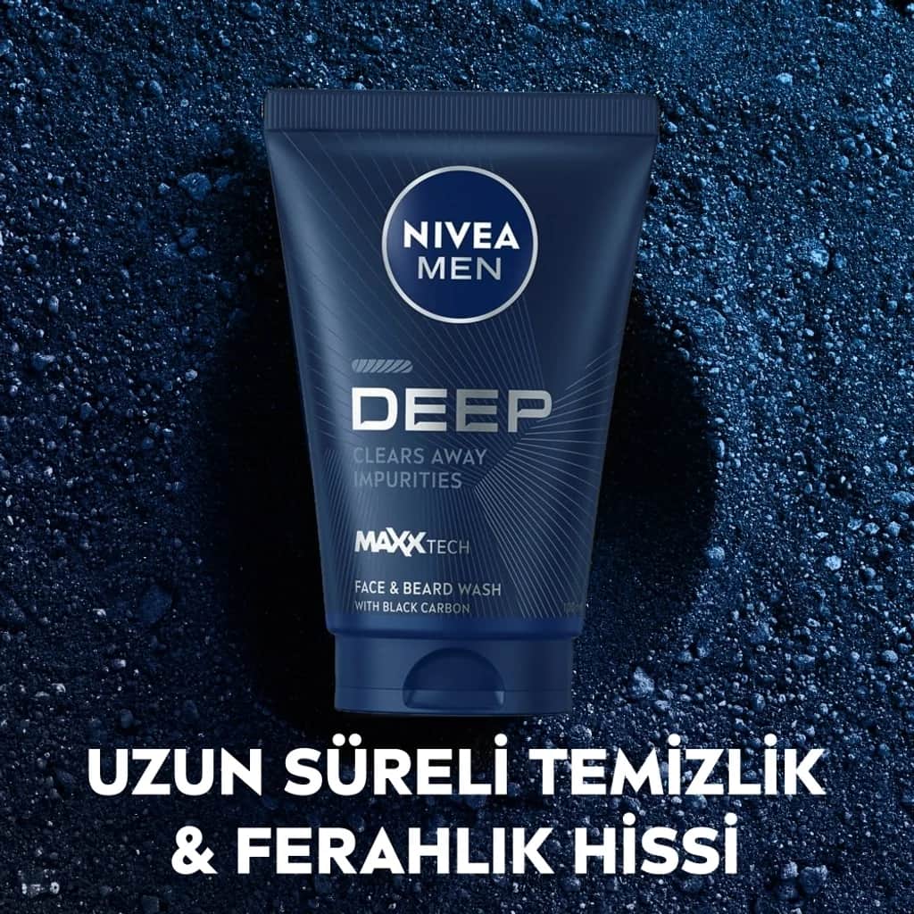 NIVEA غسول جل نيفيا ديب دايمنشن للوجه واللحية 100 مل