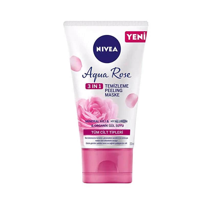 NIVEA قناع تقشير نيفيا أكوا روز 3 في 1 منظف 150 مل