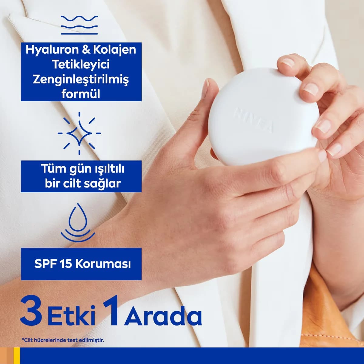 NIVEA كريم الوجه الملون نيفيا سيلولار إكسبيرت 3 في 1 بعامل حماية من الشمس 15، 15 مل